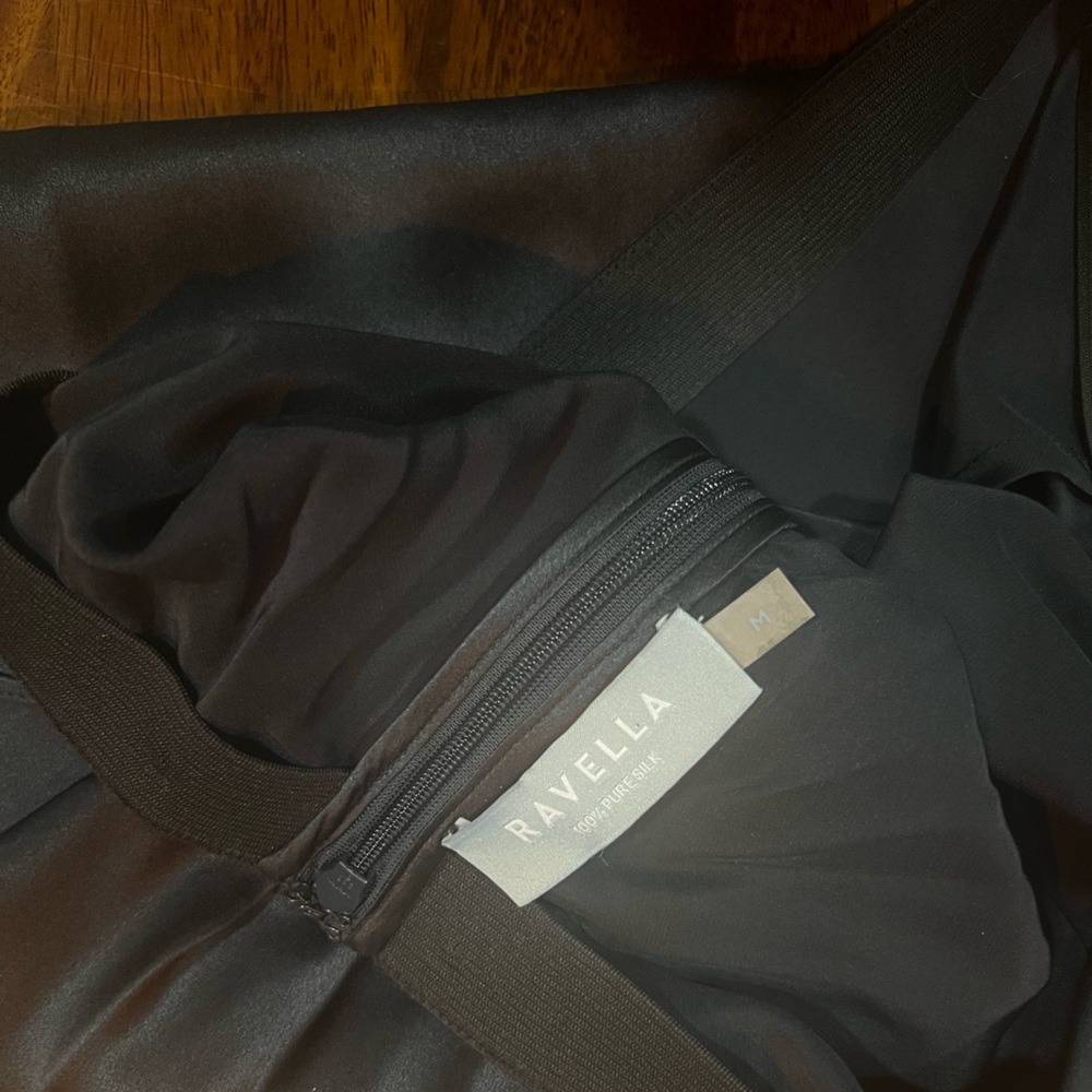 NWOT! Ravella | Alessa 100% Silk Skirt | Caviar Black | M - Picture 6 of 8